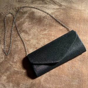 ~ Black sparkly crossbody clutch purse ~